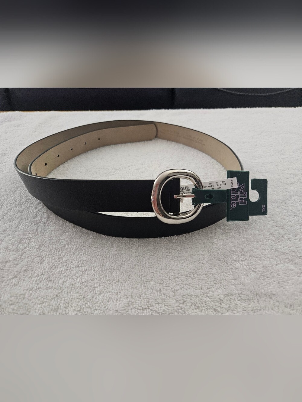 Wild Fable Women's Plus Size XXL Round Buckle Faux Leather Belt Black NWT